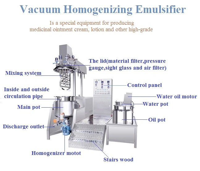 CE Vacuum Cream and Ointment Production Line Homogenizer Mixer Emulsifier